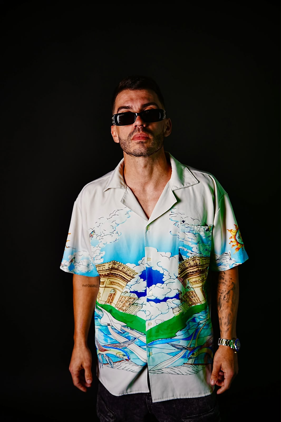 Retrato de Giuliano con camisa azul